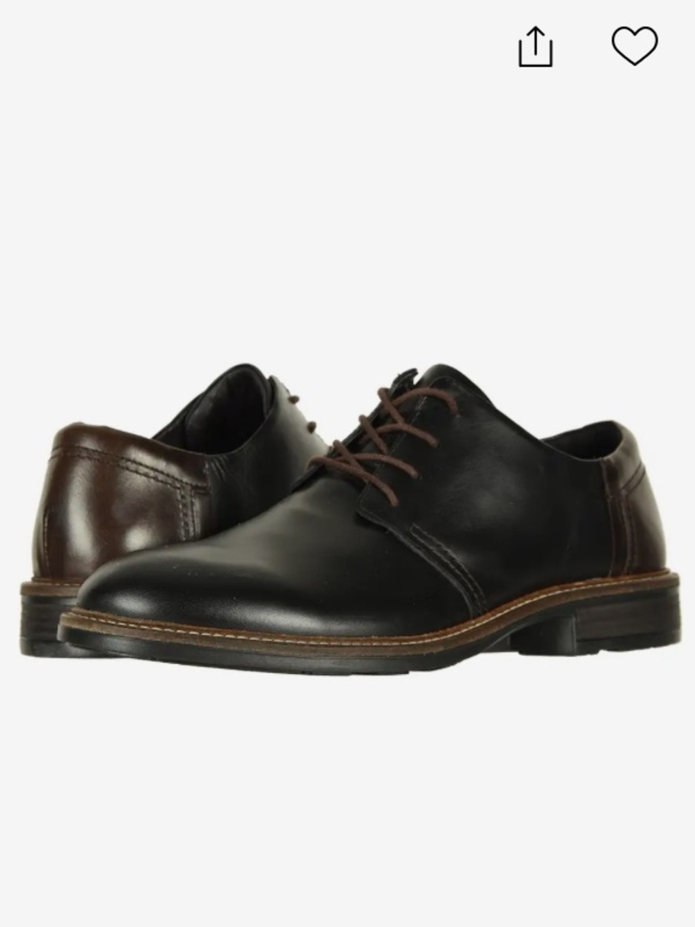 Naot Chief Men’s Black Walnut Leather Oxford Dress Shoes Size 11